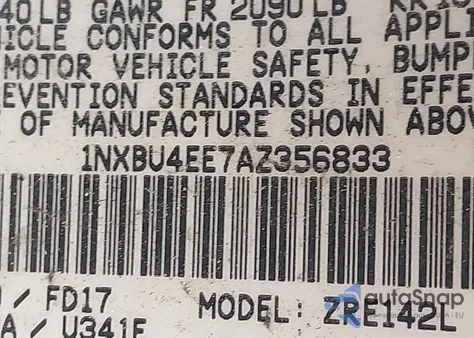 2010 Toyota Corolla S z USA, uszkodzony, nr VIN 1NXBU4EE7AZ356833